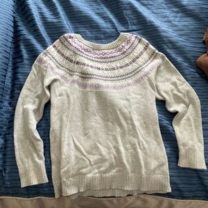 Women’s Croft and borrow grey sweater with purple detailing